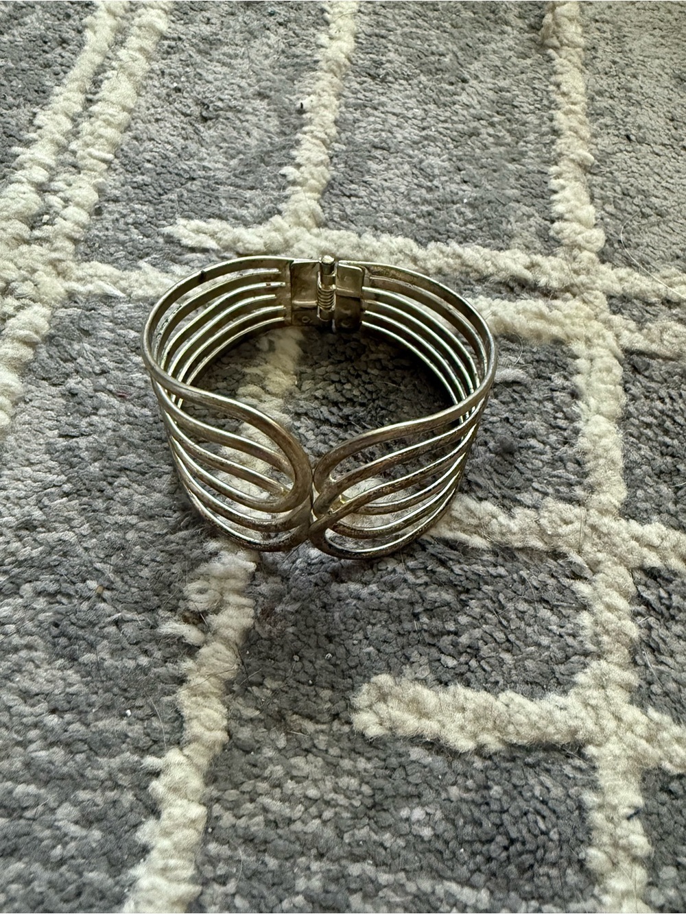 Statement Silver Multi-Band Cuff claw Bracelet‎
